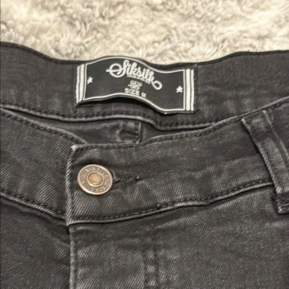 Siksilk Men’s Black Distressed Skinny Jeans size M - Picture 2 of 8